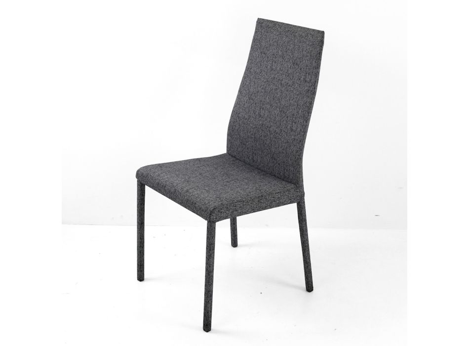 Cadeira de jantar totalmente estofada em tecido fabricado na Itália - Roslin Viadurini