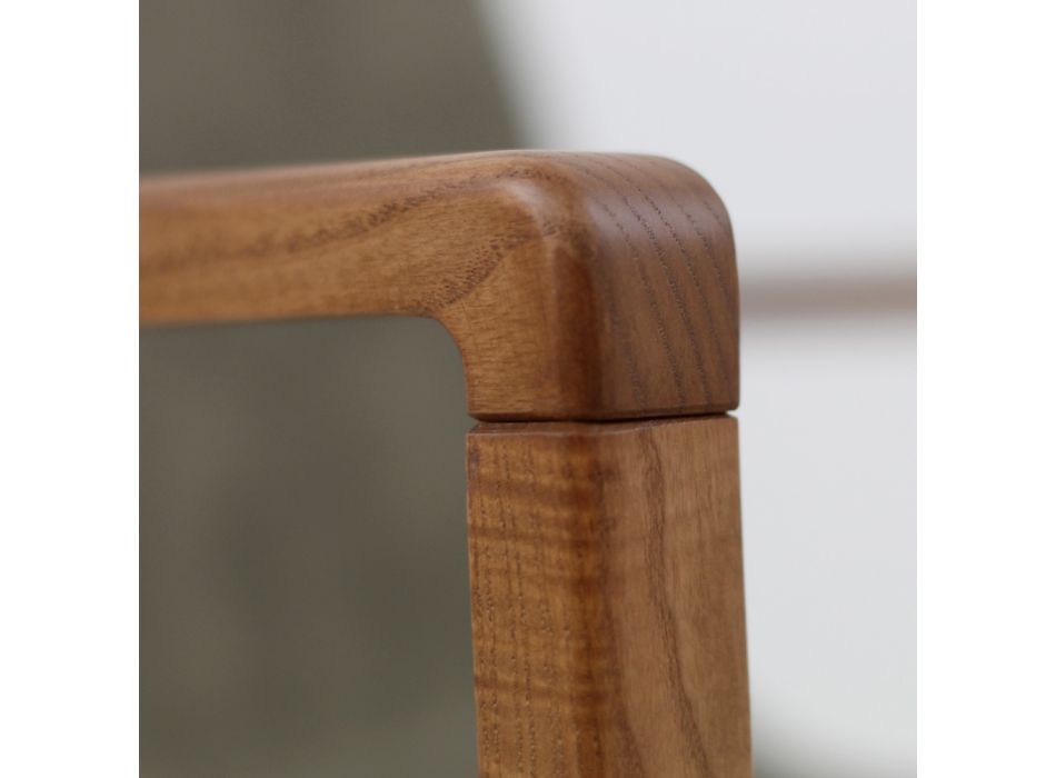 Cadeira de jantar com braços em madeira de freixo fabricada na Itália - Betsy Viadurini