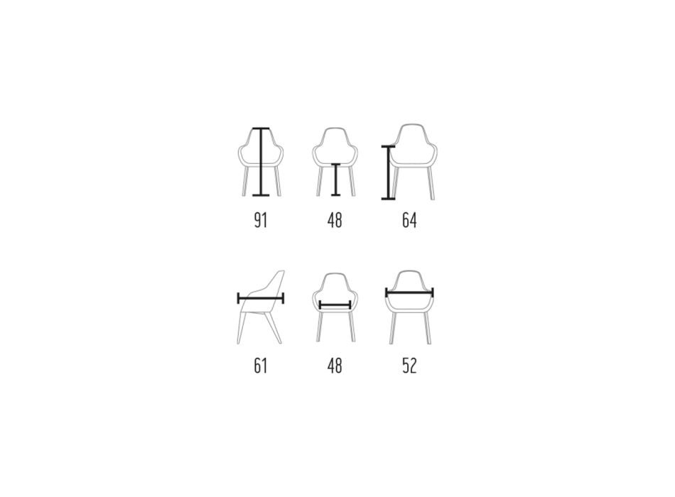 Cadeira de Jantar com Braços Estofada em Tecido Made in Italy - Teddy Bear Viadurini