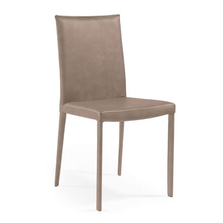 Cadeira de Jantar com Encosto Baixo em Tecido Made in Italy - Volantes Viadurini