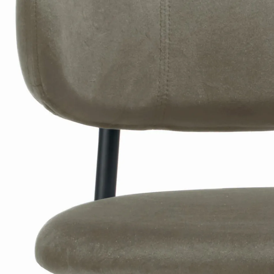 Cadeira de Jantar com Assento e Encosto em Veludo Fabricado na Itália - Livorno Viadurini