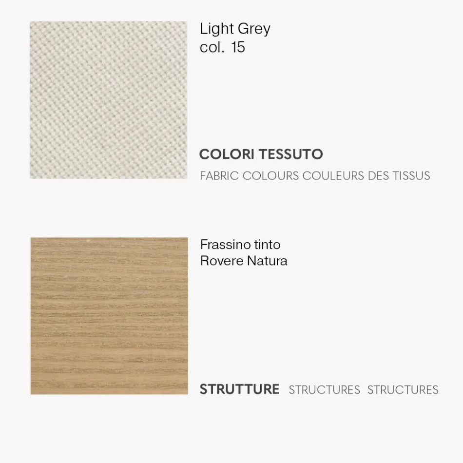 Cadeira de Jantar com Assento em Tecido e Estrutura em Freixo - Aisha Viadurini