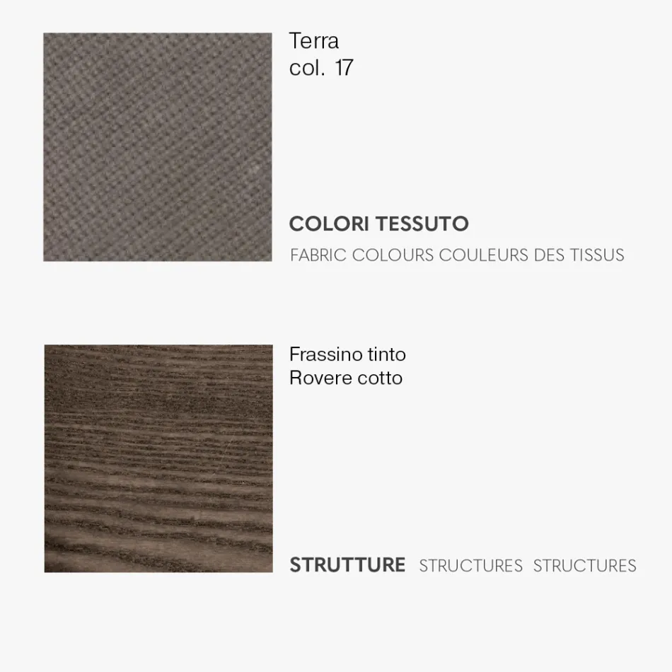 Cadeira de Jantar com Assento em Tecido e Estrutura em Freixo - Aisha Viadurini