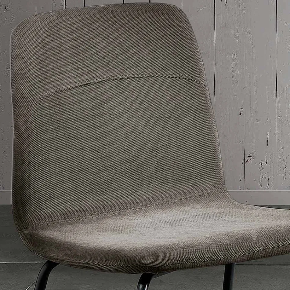 Cadeira de Jantar com Assento em Tecido e Estrutura Metálica - Aisha Viadurini