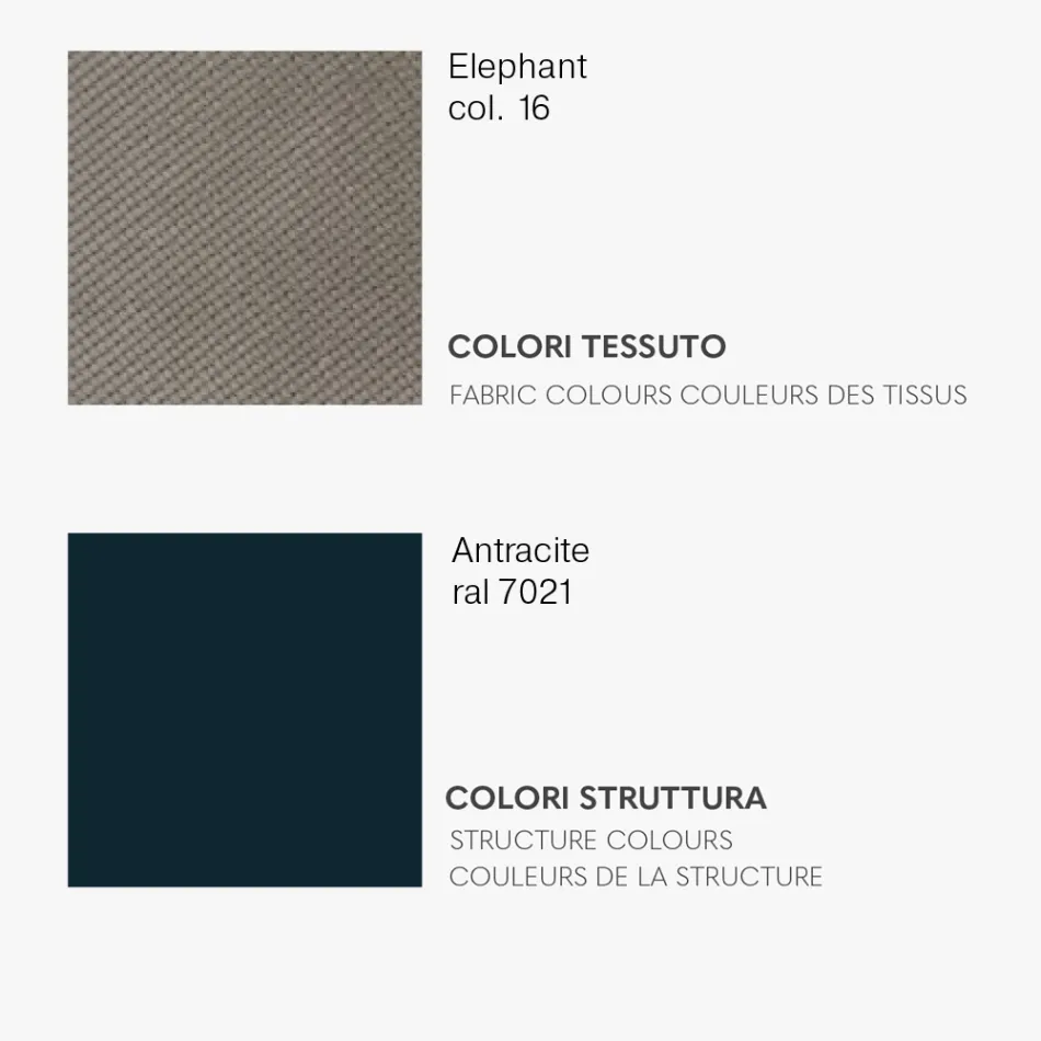 Cadeira de Jantar com Assento em Tecido e Estrutura Metálica - Aisha Viadurini