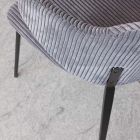 Cadeira de Jantar com Estrutura Metálica e Assento de Veludo - Ridni Viadurini