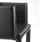 Cadeira de jantar design com braços estofada em couro Made in Italy - Tara Viadurini
