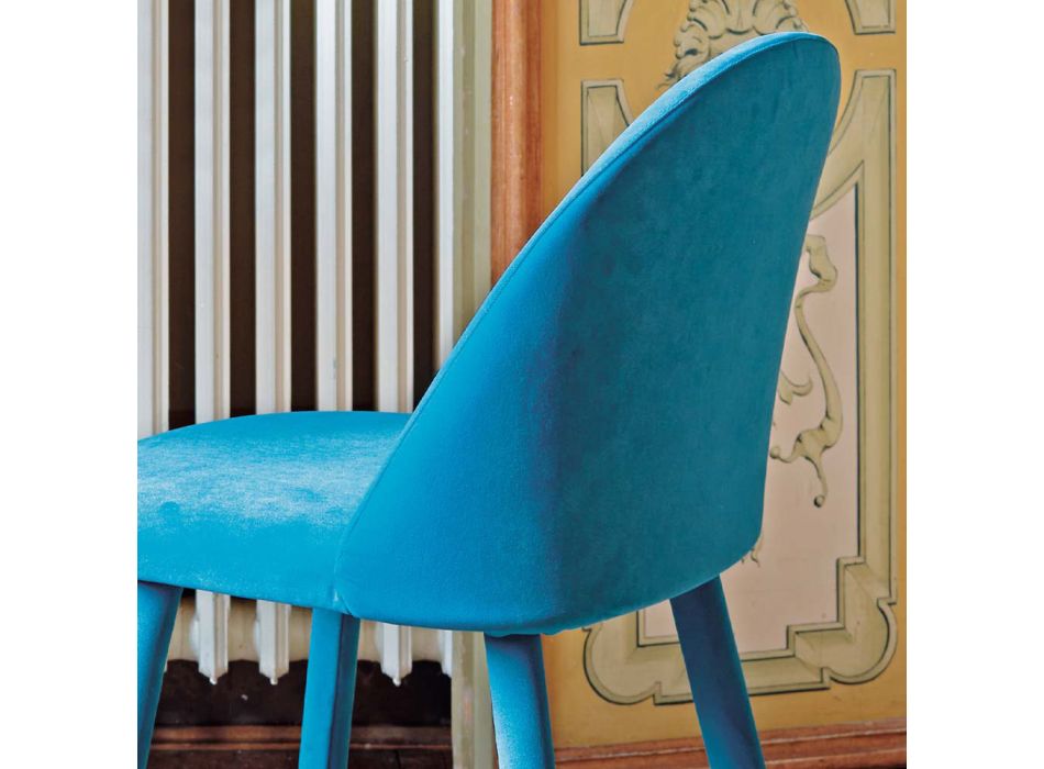 Cadeira de jantar design forrada com tecido lavável fabricado na Itália - Trilly Viadurini