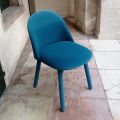 Cadeira de jantar design forrada com tecido lavável fabricado na Itália - Trilly