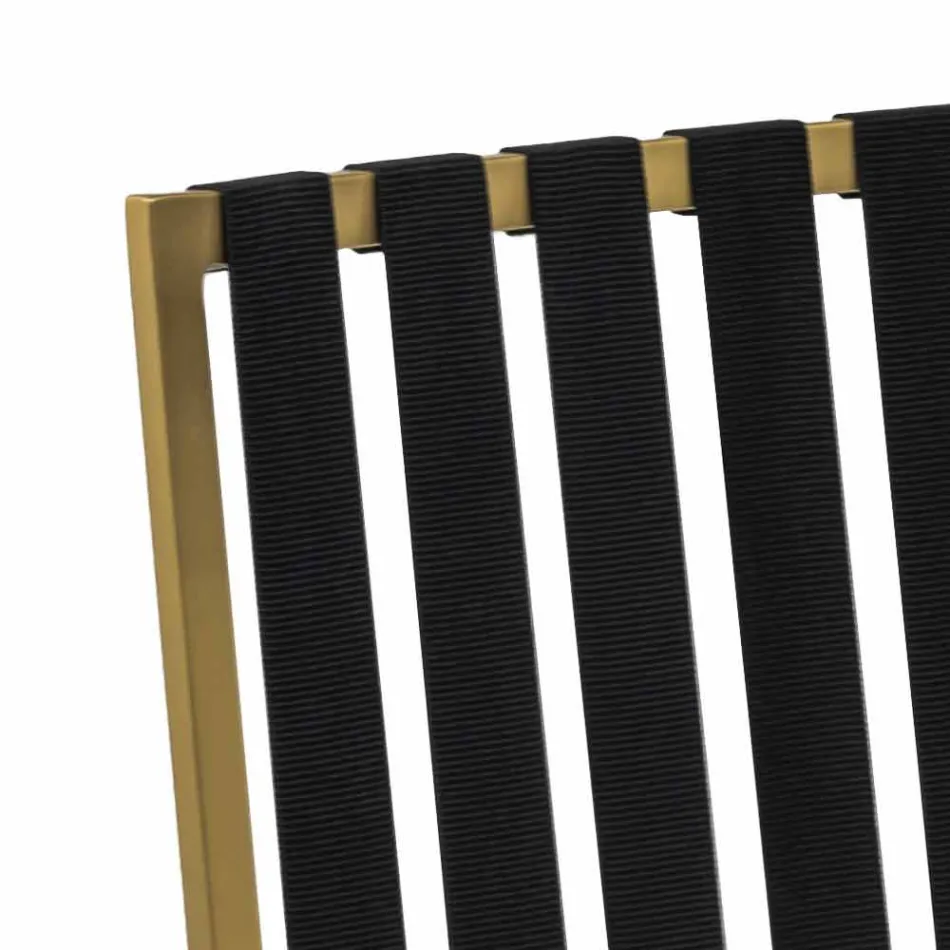 Cadeira de jantar ao ar livre em alumínio e acabamento de corda 3 com design luxuoso - Julie Viadurini