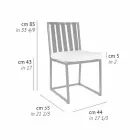 Cadeira de jantar ao ar livre em alumínio e acabamento de corda 3 com design luxuoso - Julie Viadurini