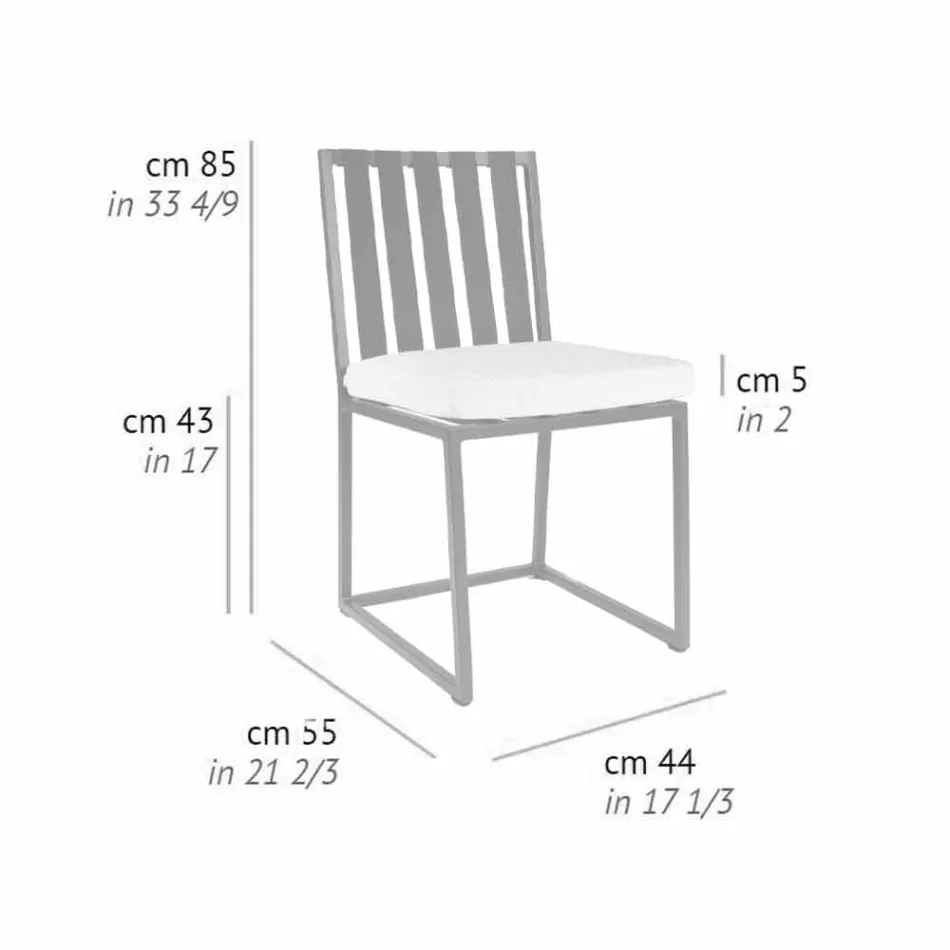 Cadeira de jantar ao ar livre em alumínio e acabamento de corda 3 com design luxuoso - Julie Viadurini