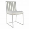 Cadeira de jantar ao ar livre em alumínio e acabamento de corda 3 com design luxuoso - Julie
