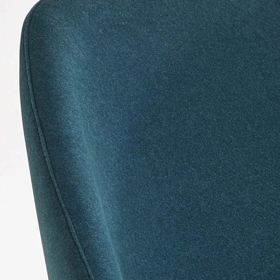 Cadeira de jantar de madeira com assento de veludo verde garrafa feito na Itália - Eddard Viadurini