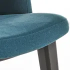 Cadeira de jantar de madeira com assento de veludo verde garrafa feito na Itália - Eddard Viadurini