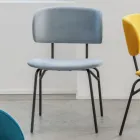 Cadeira de jantar em metal e veludo resistente a manchas, 2 peças - Valnerina Viadurini