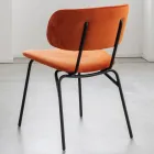 Cadeira de jantar em metal e veludo resistente a manchas, 2 peças - Valnerina Viadurini