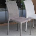 Cadeira de jantar de metal revestida em econabuk colorido, 4 peças - Anita