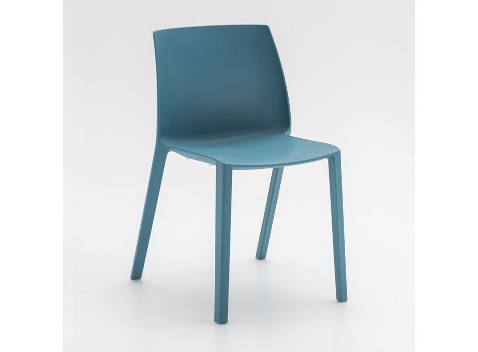 Cadeira de jantar em polipropileno colorido Made in Italy, 4 peças - Guenda Viadurini