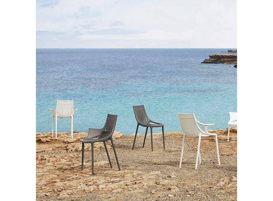 Cadeira de jantar ao ar livre de plástico empilhável de 4 peças - Ibiza by Vondom Viadurini