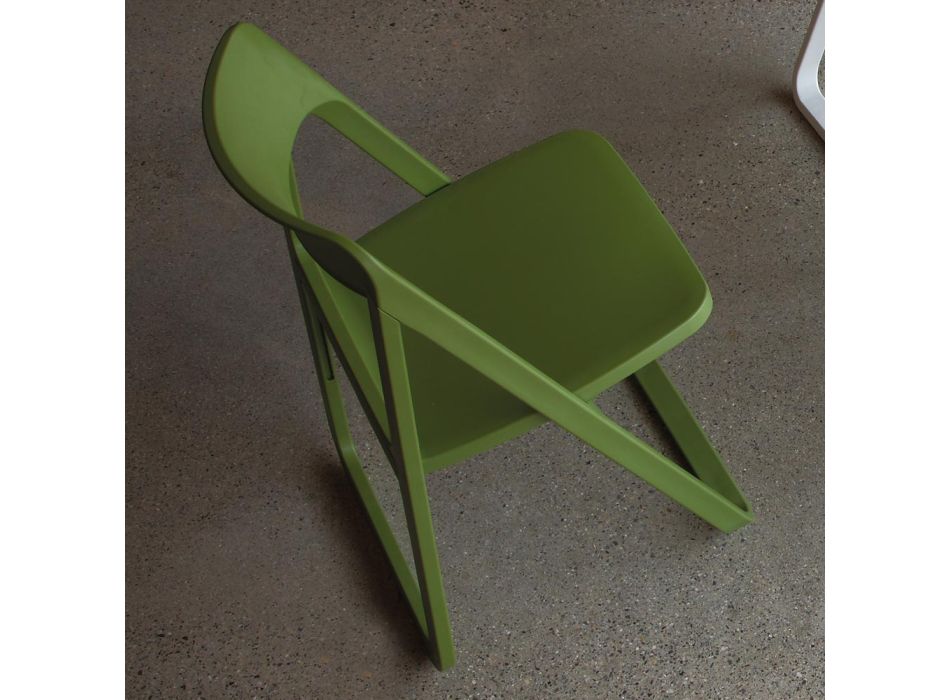 Cadeira de Jantar Dobrável em Polipropileno Colorido, 4 Peças - Eliana Viadurini
