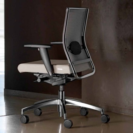 Cadeira ergonômica giratória para escritório com rodas e apoios de braço - Gimiglia Viadurini