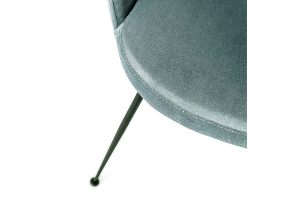 Cadeira de Sala com Assento em Tecido de Microfibra de Diferentes Cores - Sândalo Viadurini