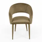 Cadeira de sala com assento em veludo com acabamento em corda Made in Italy - Savignano Viadurini