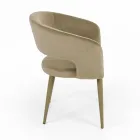 Cadeira de sala com assento em veludo com acabamento em corda Made in Italy - Savignano Viadurini