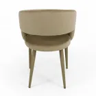 Cadeira de sala com assento em veludo com acabamento em corda Made in Italy - Savignano Viadurini