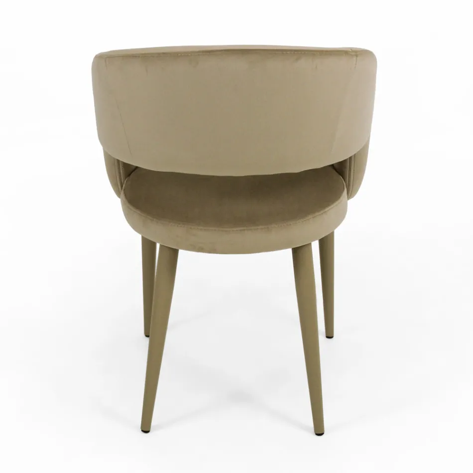 Cadeira de sala com assento em veludo com acabamento em corda Made in Italy - Savignano Viadurini