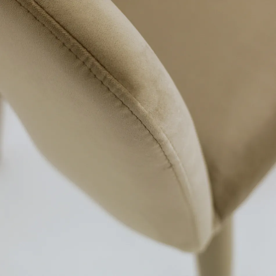 Cadeira de sala com assento em veludo com acabamento em corda Made in Italy - Savignano Viadurini