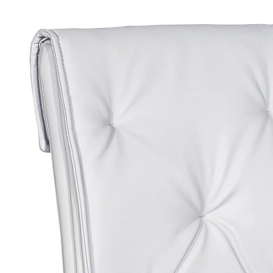 Cadeira de sala de estar com estrutura e assento em couro sintético fabricado na Itália - Grogu Viadurini