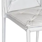 Cadeira de sala de estar com estrutura e assento em couro sintético fabricado na Itália - Grogu Viadurini