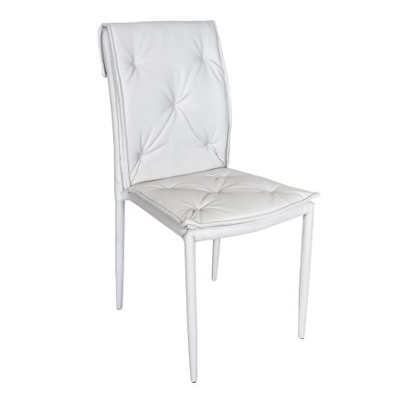 Cadeira de sala de estar com estrutura e assento em couro sintético fabricado na Itália - Grogu Viadurini