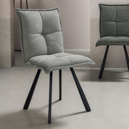 Cadeira de sala de estar com estrutura metálica pintada de 4 peças - Ortensy Viadurini