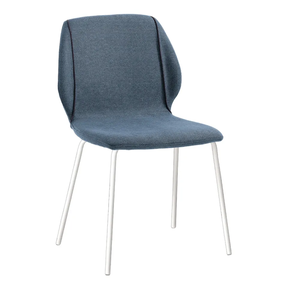 Cadeira de sala de estar elegante e moderna em tecido com borda - Scarat Viadurini