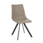 Cadeira da sala em aço e couro ecológico de design moderno 4 peças - Giugia Viadurini