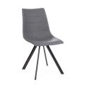 Cadeira da sala em aço e couro ecológico de design moderno 4 peças - Giugia