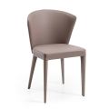 Cadeira de sala em couro ecológico Dormouse e aço fabricado na Itália - Cerbiatto