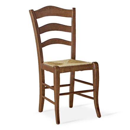 Cadeira de sala de faia com assento de palha Made in Italy - Tamara Viadurini