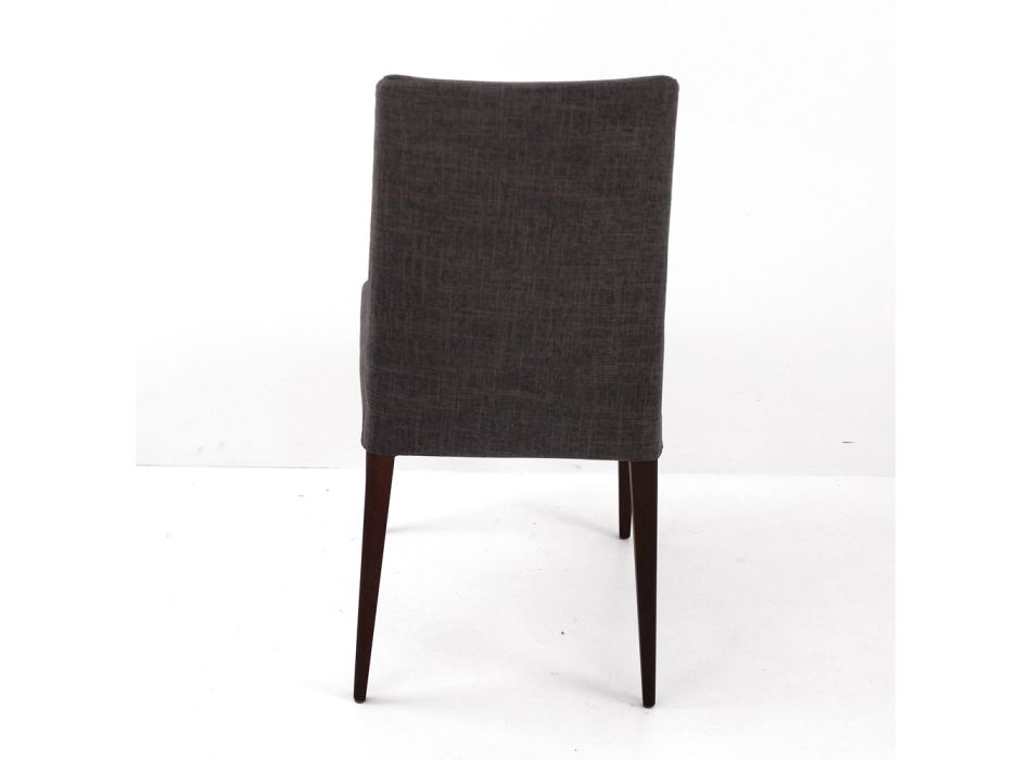 Cadeira de sala de estar em madeira de freixo manchada e tecido fabricado na Itália - Aspecto Viadurini