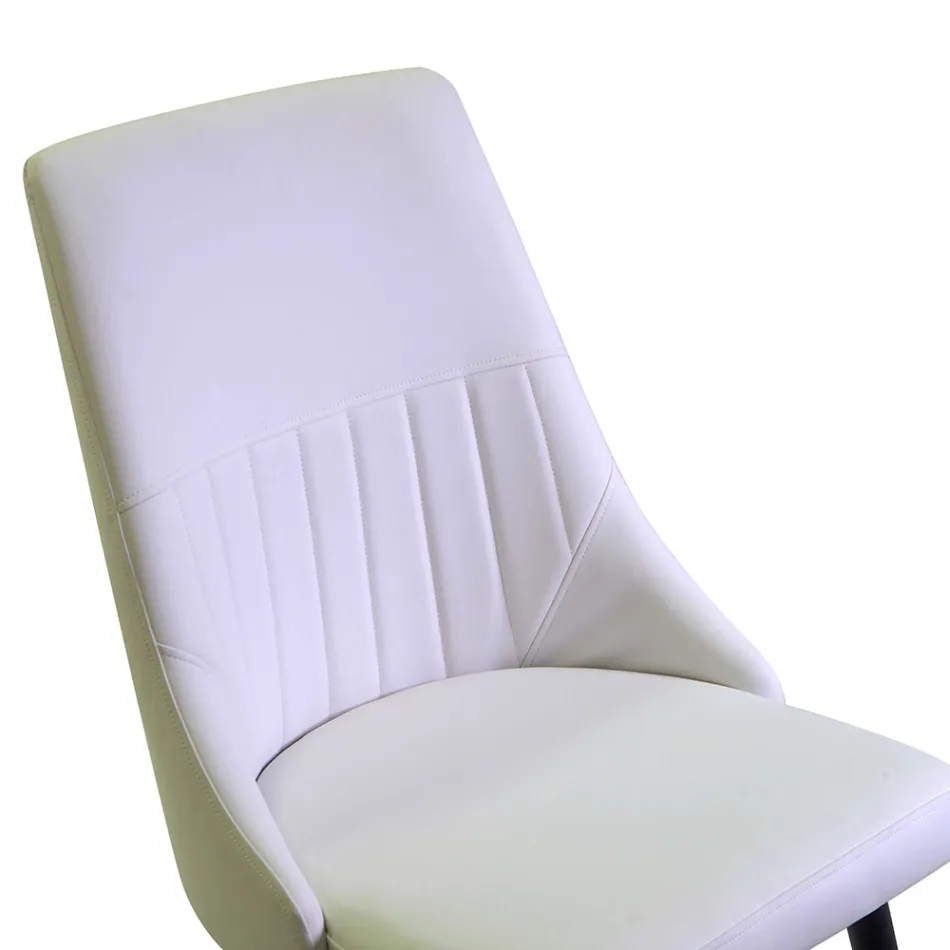 Cadeira de sala de estar em metal e couro ecológico de diferentes acabamentos - Onde Viadurini