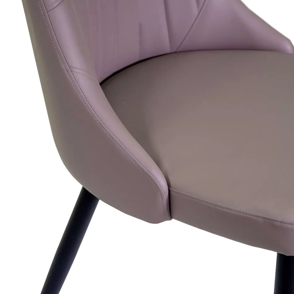 Cadeira de sala de estar em metal e couro ecológico de diferentes acabamentos - Onde Viadurini