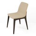 Cadeira de sala de estar em couro cor gelo fabricado na Itália - Betsy
