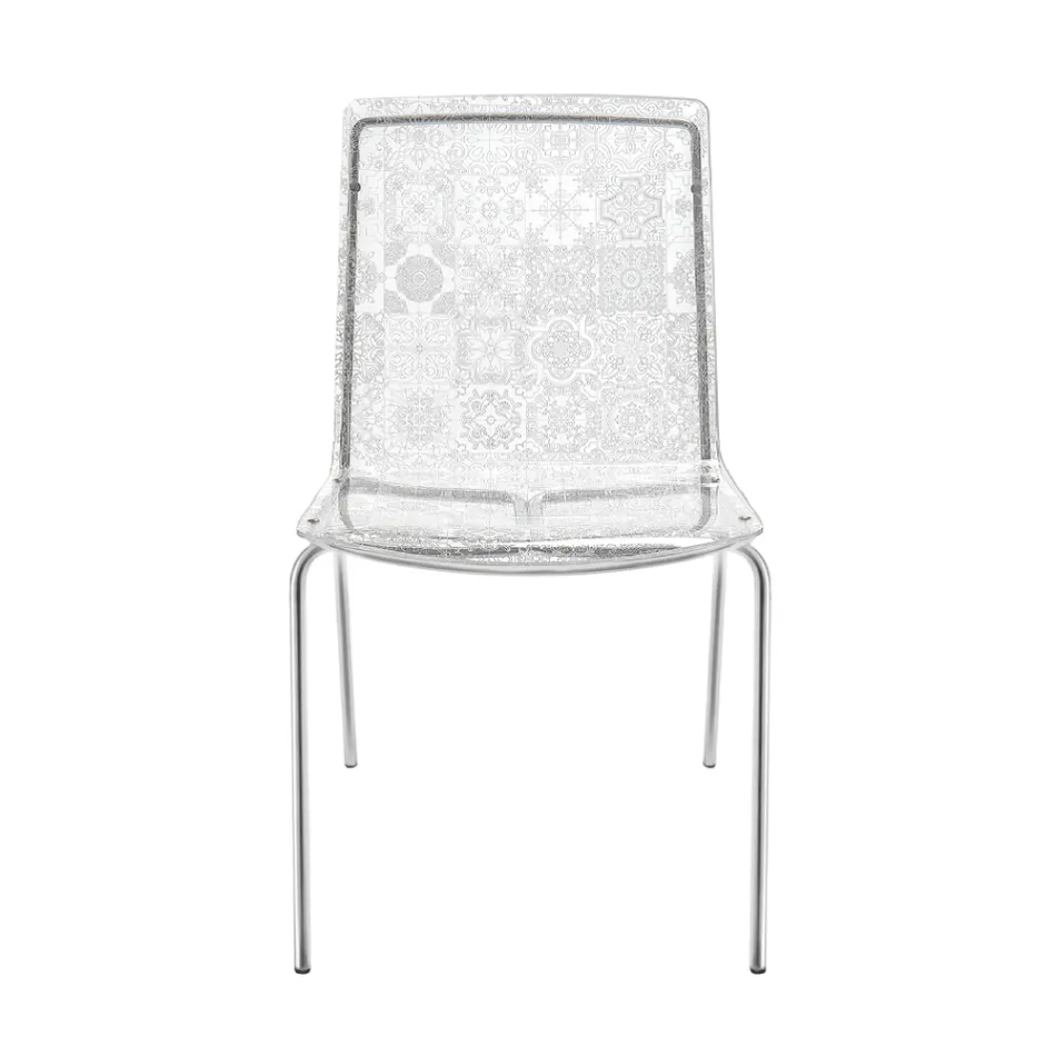 Cadeira de Sala em Plexiglass e Ferro Made in Italy, 2 Peças - Pumbaa Viadurini