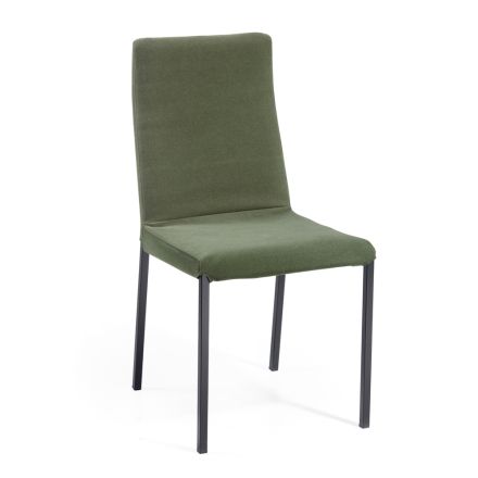 Cadeira de Sala em Tecido Verde Made in Italy - Fiorito Viadurini
