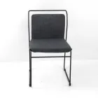 Cadeira de Sala de Estar em Tecido e Laqueado Made in Italy - Uralia Viadurini