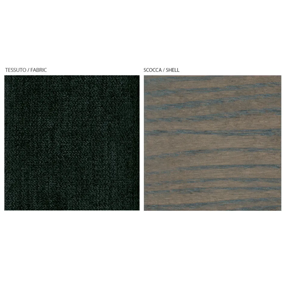 Cadeira de sala em tecido e madeira maciça de faia fabricada na Itália - Rein Viadurini