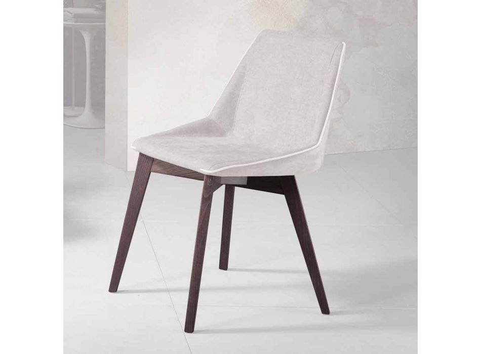 Cadeira de sala em tecido e madeira moderna feita na Itália, Oriella Viadurini
